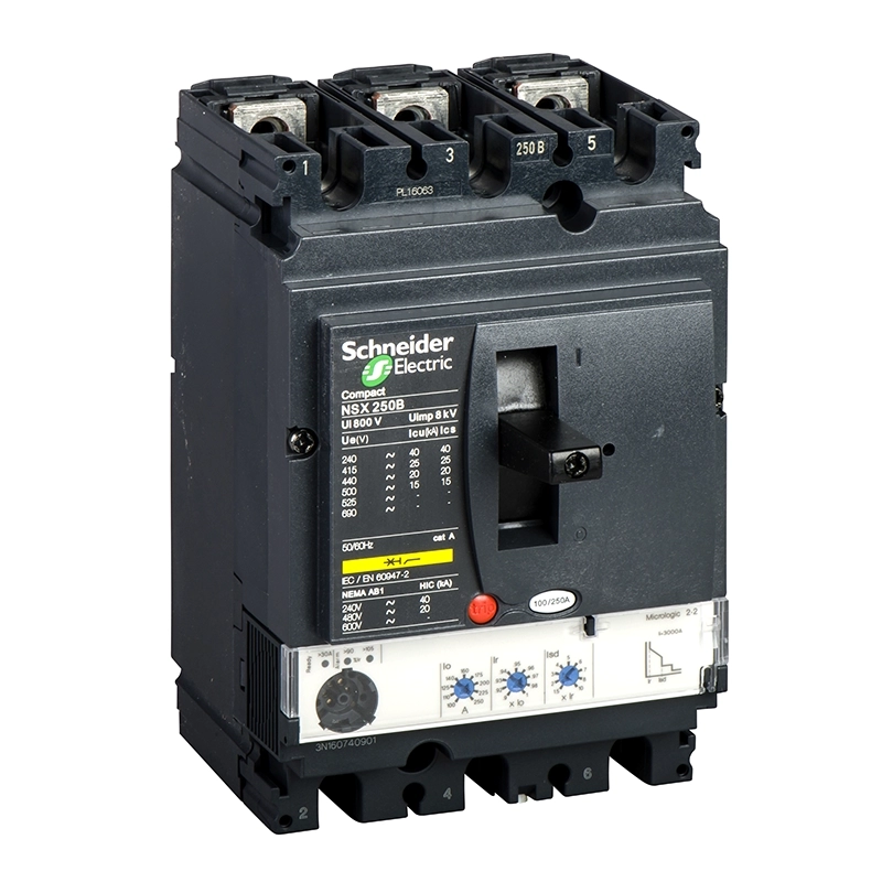 Interruptor automático NSX250B tripolar 250A 25kA con relé Micrologic 2,2